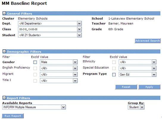 Multiple Measure Reporting